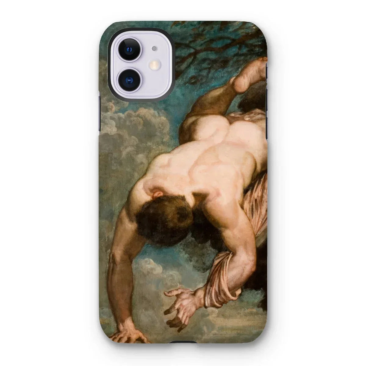 Manlius Hurled from the Rock - William Etty Iphone Case, 11 / Matte, Iphone Case Classical Painting Nude Figure Clouds