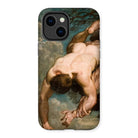 Manlius Hurled from the Rock - William Etty Iphone Case, 14 Plus / Matte, Phone Case Classical Painting Nude Figure Dramatic Pose