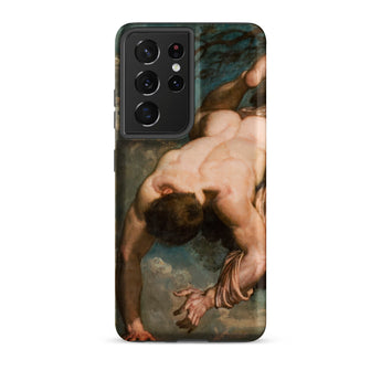 Manlius Hurled from the Rock - William Etty Samsung Case, Galaxy S21 Ultra / Matte, Smartphone Case Classical Painting Male Figure