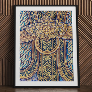 Man’s Best Friend - Traditional Thai Fresco Art Print