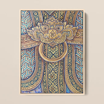 Man’s Best Friend - Traditional Thai Fresco Art Print / Canvas, 12x16’’ / 31x41cm / Natural Frame, Posters Prints & Visual Artwork, Toby