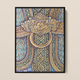 Man’s Best Friend - Traditional Thai Fresco Art Print / Canvas Framed Artwork Ornate Golden Door Knocker Intricate Traditional Thailand’s