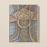 Man’s Best Friend - Traditional Thai Fresco Art Print / Canvas Framed Artwork Ornate Golden Lion-head Door Knocker Intricate Thailand’s