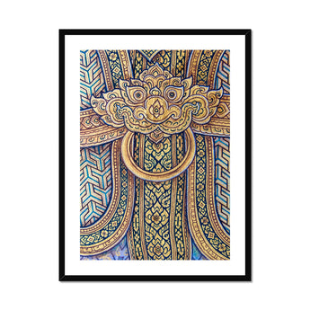 Man’s Best Friend - Traditional Thai Fresco Art Print, Framed Golden Door Knocker