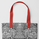 Man’s Best Friend - Traditional Thai Fresco Tote Bag Red Handles Bags