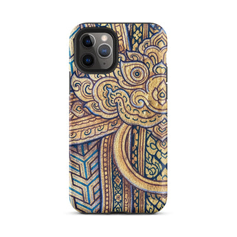 Man’s Best Friend - Traditional Thai Iphone Case, 11 Pro / Matte, Ornate Gold Blue Phone Case