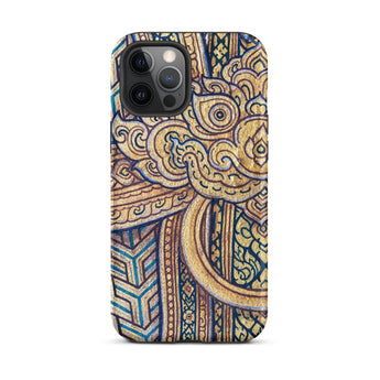 Man’s Best Friend - Traditional Thai Iphone Case, 12 Pro Max / Matte, Ornate Gold Blue Phone Case