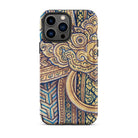 Man’s Best Friend Traditional Thai Iphone Case, 13 Pro Max / Matte, Ornate Gold Blue Phone Case