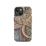 Man’s Best Friend - Traditional Thai Iphone Case, 14 / Matte, Ornate Gold Blue Phone Case