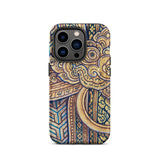 Man’s Best Friend - Traditional Thai Iphone Case, 14 Pro / Matte, Ornate Gold Blue Phone Case