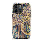 Man’s Best Friend Traditional Thai Iphone Case, 15 Pro Max / Matte, Ornate Gold Blue Phone Case