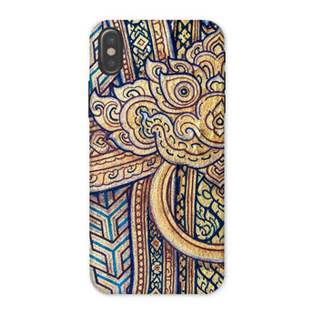 Man’s Best Friend - Traditional Thai Iphone Case, x / Matte, Ornate Phone Case Intricate Gold Blue Patterns Traditional