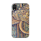 Man’s Best Friend Traditional Thai Iphone Case, Xr / Matte, Ornate Phone Case Intricate Golden Blue Patterns Aztec