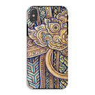 Man’s Best Friend Traditional Thai Iphone Case, Xs / Matte, Ornate Phone Case Intricate Gold Blue Patterns Traditional
