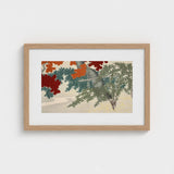 Maple - Kamisaka Sekka Japanese Autumn Art Print / Canvas Framed Stylized Trees Vibrant Red Green, Leaves Burn, Prints