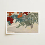 Maple - Kamisaka Sekka Japanese Autumn Art Print / Canvas Rectangular Framed Stylized Trees Vibrant, Leaves Burn, Prints
