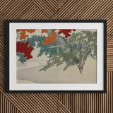 Maple - Kamisaka Sekka Japanese Autumn Art Print / Canvas Black Framed Abstract Tree Art Print White Colorful Kamisaka Sekka Japanese,