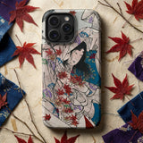 Maple Leaf Gathering - Taiso Yoshitoshi Iphone Case, Mobile Phone Cases, Toby Leon
