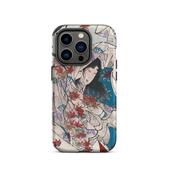 Maple Leaf Gathering - Taiso Yoshitoshi Phone Case Iphone 14 Pro / Matte Iphone Case Japanese Art Maple Leaf Gathering, Taiso Yoshitoshi’s