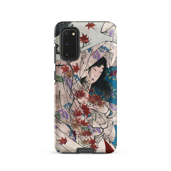 Maple Leaf Gathering - Taiso Yoshitoshi Samsung Case, Galaxy S20 / Matte, Smartphone Case Japanese Art Woman Red Maple Leaves