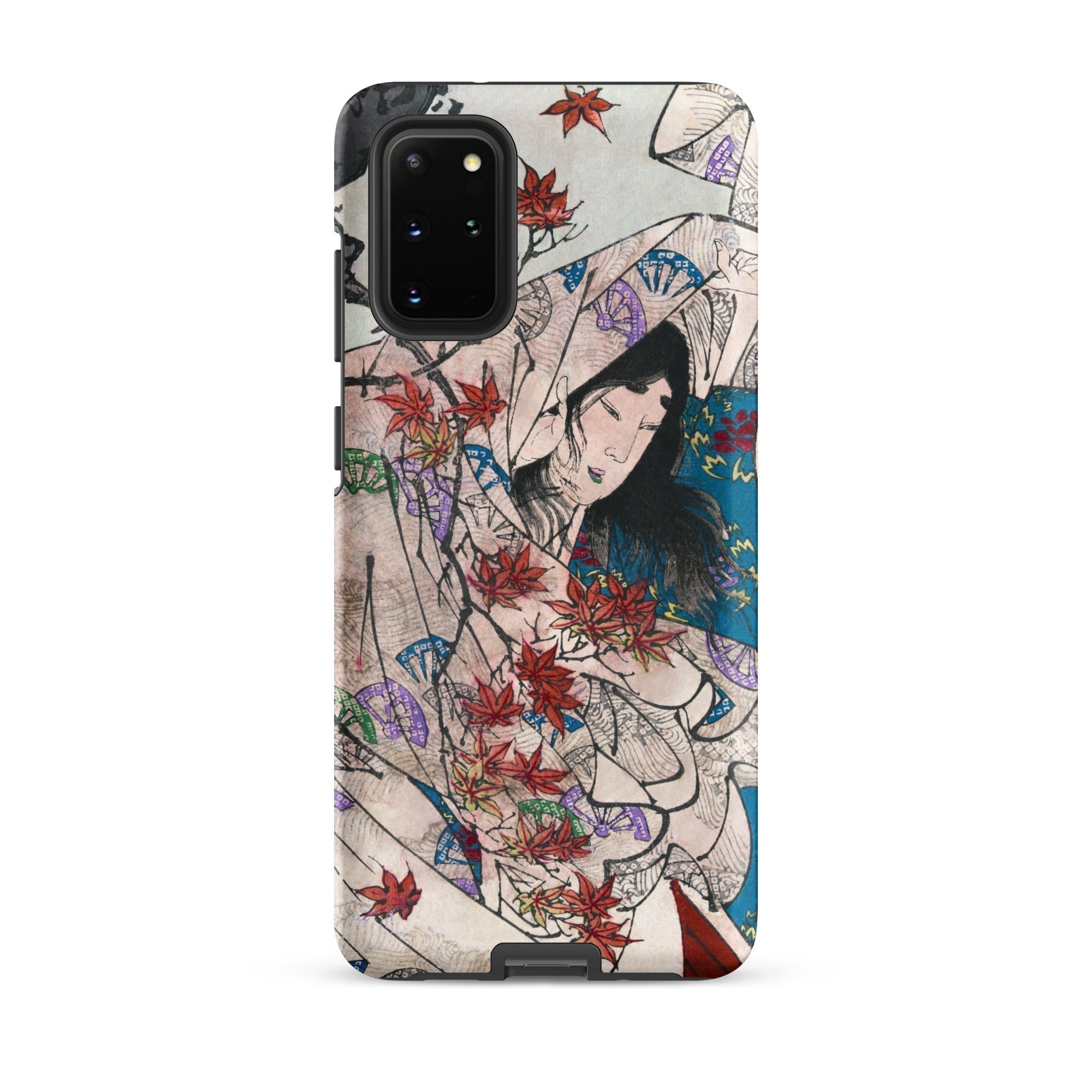 Maple Leaf Gathering Taiso Yoshitoshi Samsung Case, Galaxy S20 Plus / Matte, Smartphone Case Japanese Style Art Print Woman Adorned Red