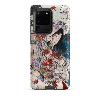 Maple Leaf Gathering - Taiso Yoshitoshi Samsung Case, Galaxy S20 Ultra / Matte, Smartphone Case Traditional Japanese Art Design Woman Autumn