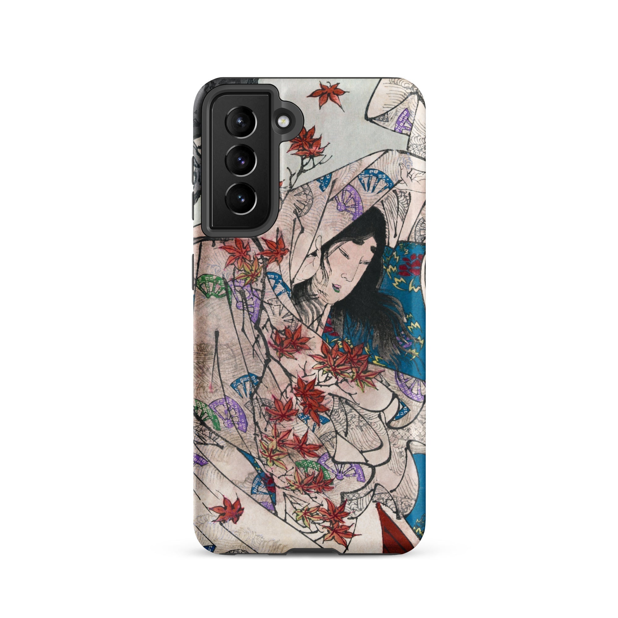 Maple Leaf Gathering Taiso Yoshitoshi Samsung Case, Galaxy S21 / Matte, Smartphone Case Japanese Ukiyo e Style Illustration Woman Kimono