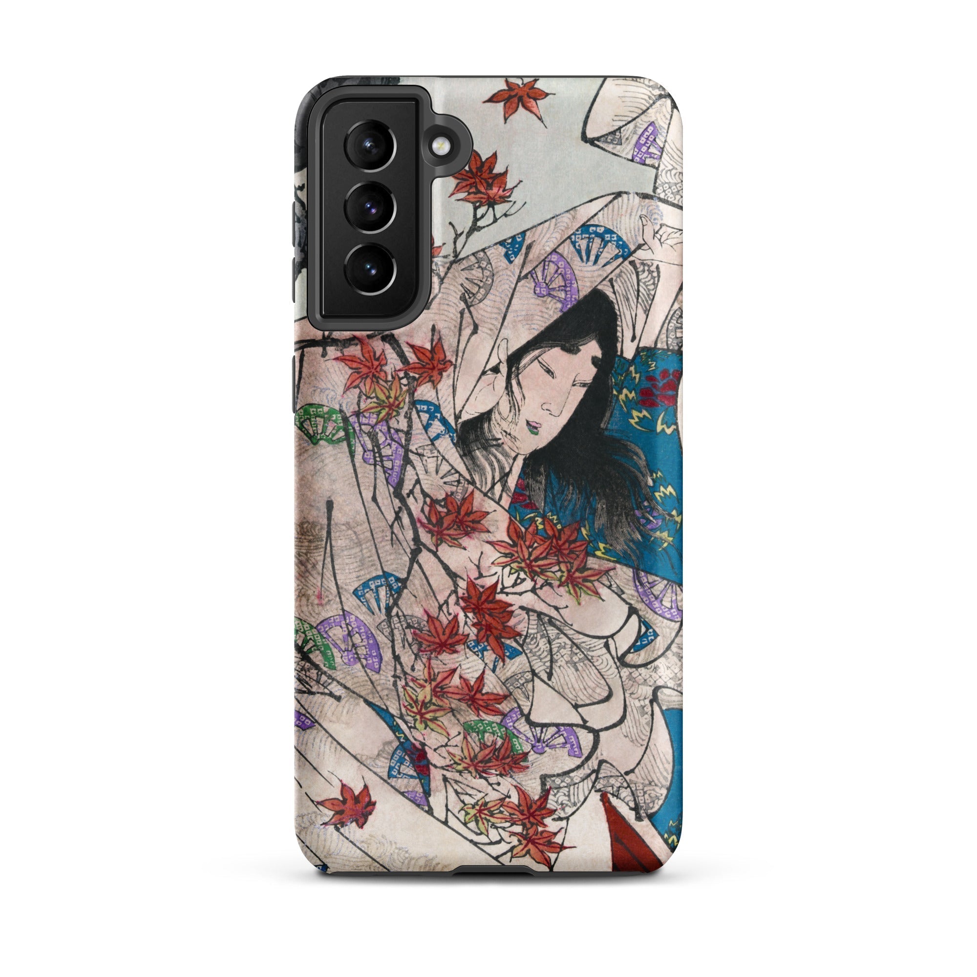 Maple Leaf Gathering Taiso Yoshitoshi Samsung Case, Galaxy S21 Plus / Matte, Smartphone Case Japanese Ukiyo e Style Illustration Woman