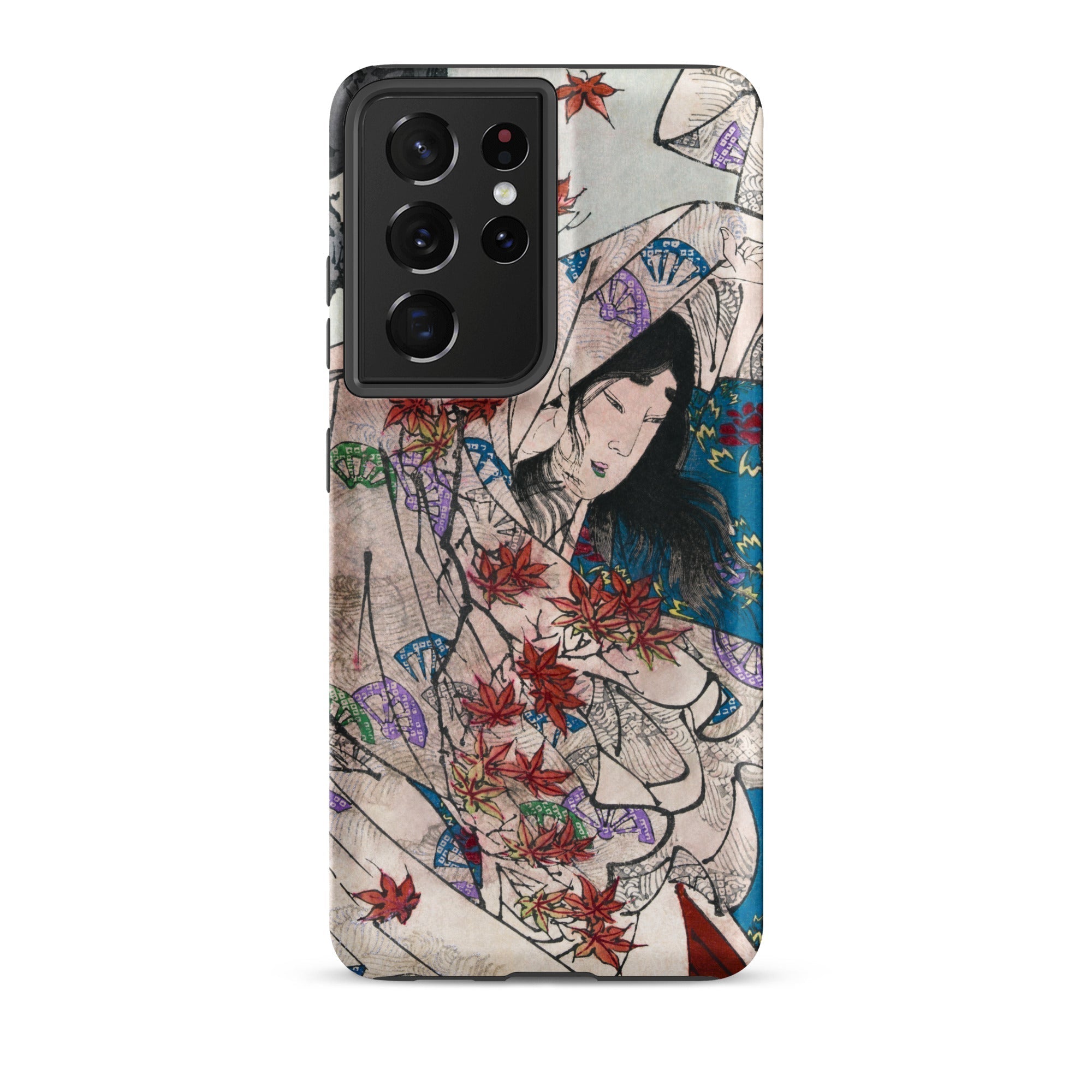 Maple Leaf Gathering Taiso Yoshitoshi Samsung Case, Galaxy S21 Ultra / Matte, Smartphone Case Japanese Style Illustration Woman Autumn