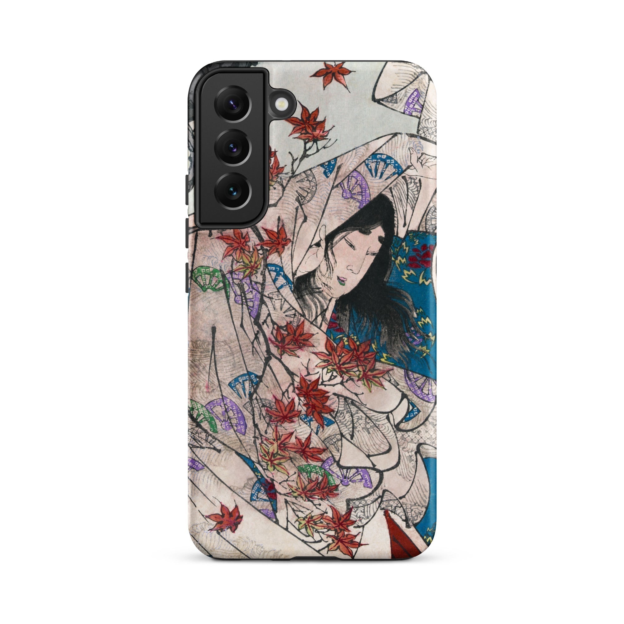 Maple Leaf Gathering Taiso Yoshitoshi Samsung Case, Galaxy S22 Plus / Matte, White Smartphone Case Printed Japanese Art Design Woman