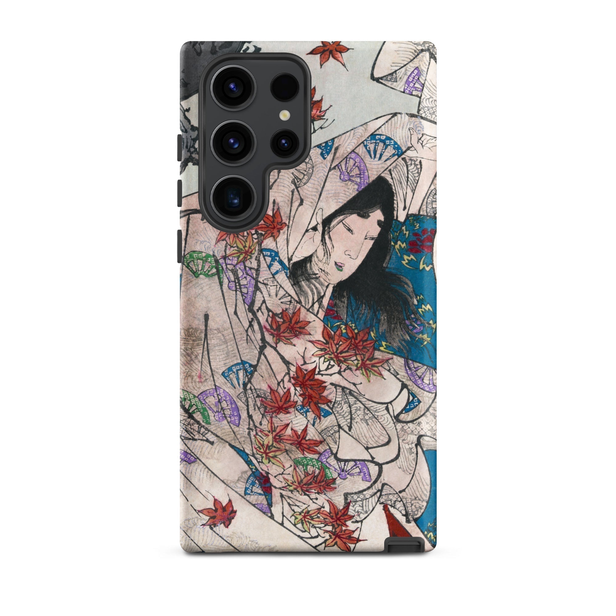 Maple Leaf Gathering Taiso Yoshitoshi Samsung Case, Galaxy S23 Ultra / Matte, Smartphone Case Traditional Japanese Art Design Woman Maple
