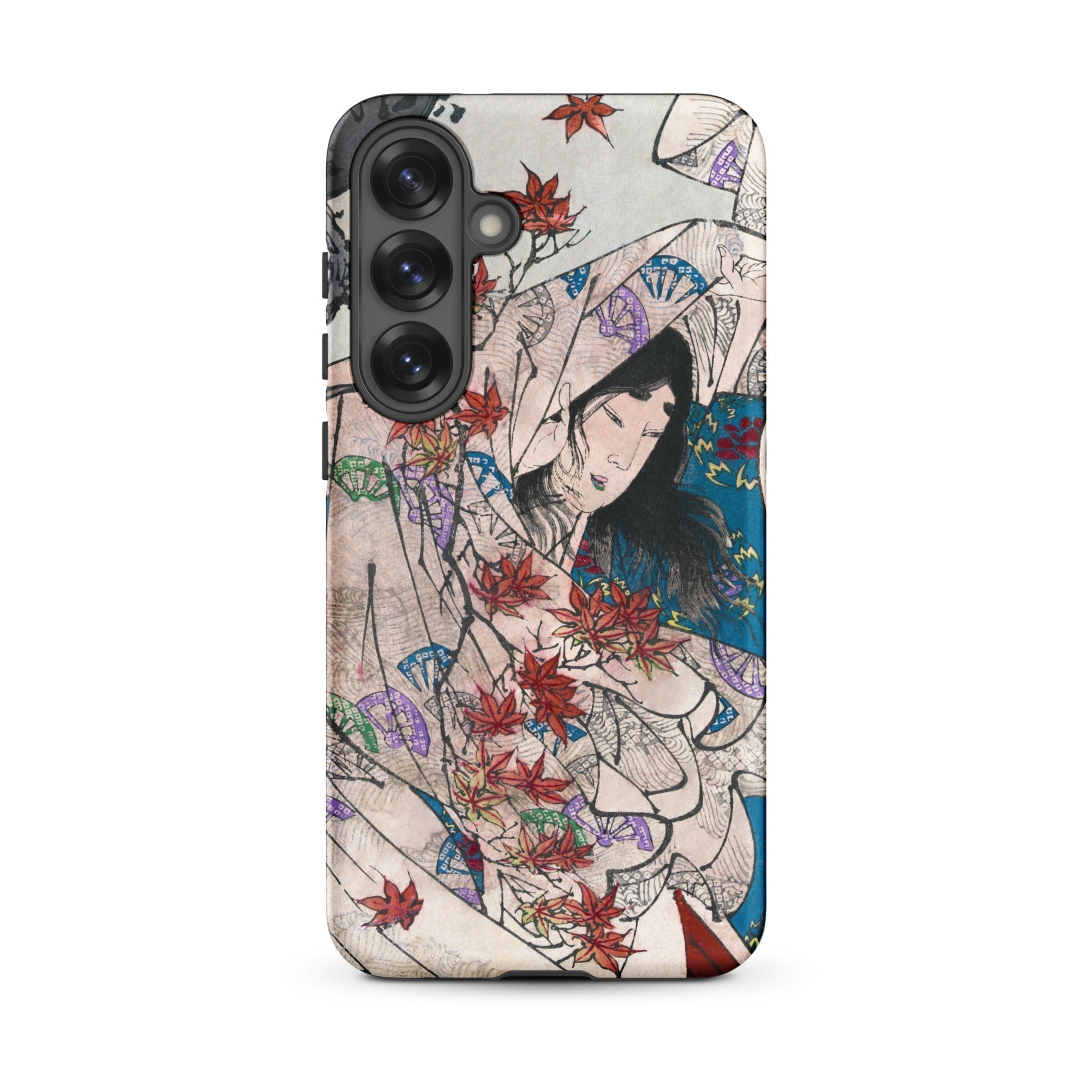 Maple Leaf Gathering Taiso Yoshitoshi Samsung Case, Galaxy S25 Plus / Matte, Smartphone Case Japanese Art Print Woman Adorned Maple