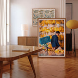 Marigolden - Bkk Flower Market Marigolds Art Print, Framed Photograph Person Yellow Goods Market Store