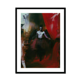 Marius - Gay African American Vampire Art Print, Shirtless Figure Dark Red Abstract Brushstrokes