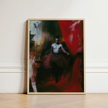 Framed Artwork Dramatic Darkly Lit Scene Central Figure African American Vampire, Marius Steps Forward, Gay
