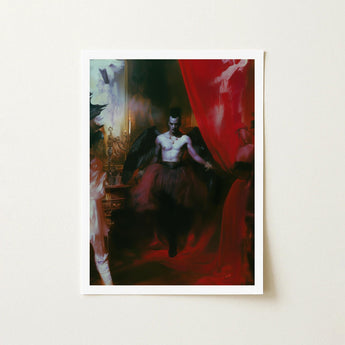 Marius - Gay African American Vampire Art Print / Canvas Framed Painting Dramatic Darkly Lit Scene Central Figure, Steps Forward, Prints