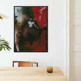 Marius - Gay African American Vampire Art Print / Canvas Framed Painting Dramatic Dark-toned Scene Angelic Figure Red African American