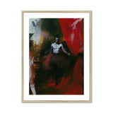Marius - Gay African American Vampire Art Print, Shirtless Figure Dark Red Abstract Brushstrokes