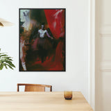 Marius - Gay African American Vampire Framed Canvas, Framed Painting Shirtless Man Dark Wings