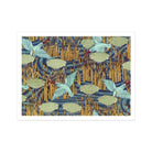 Martins Pêcheurs Maurice Pillard Verneuil Art Print, Decorative Pattern Herons Lily Pads Blue Green Tones