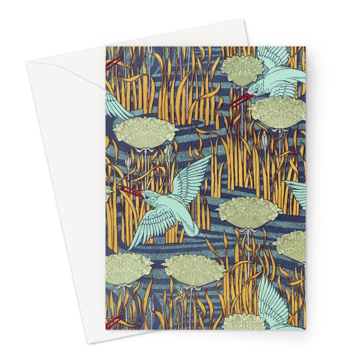Martins-pêcheurs By Maurice Pillard Verneuil Greeting Card - A5 Portrait / 10 Cards - Greeting & Note Cards