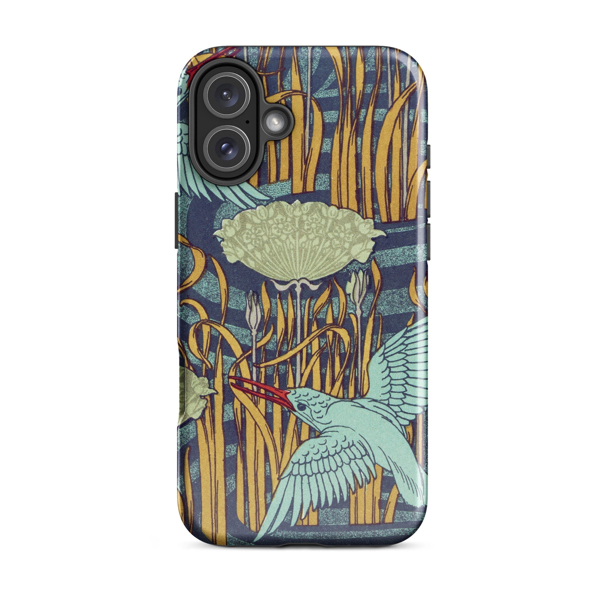 Martins Pêcheurs Maurice Pillard Verneuil Iphone Case, 16 Plus / Matte, Bird Floral Patterned Phone Case