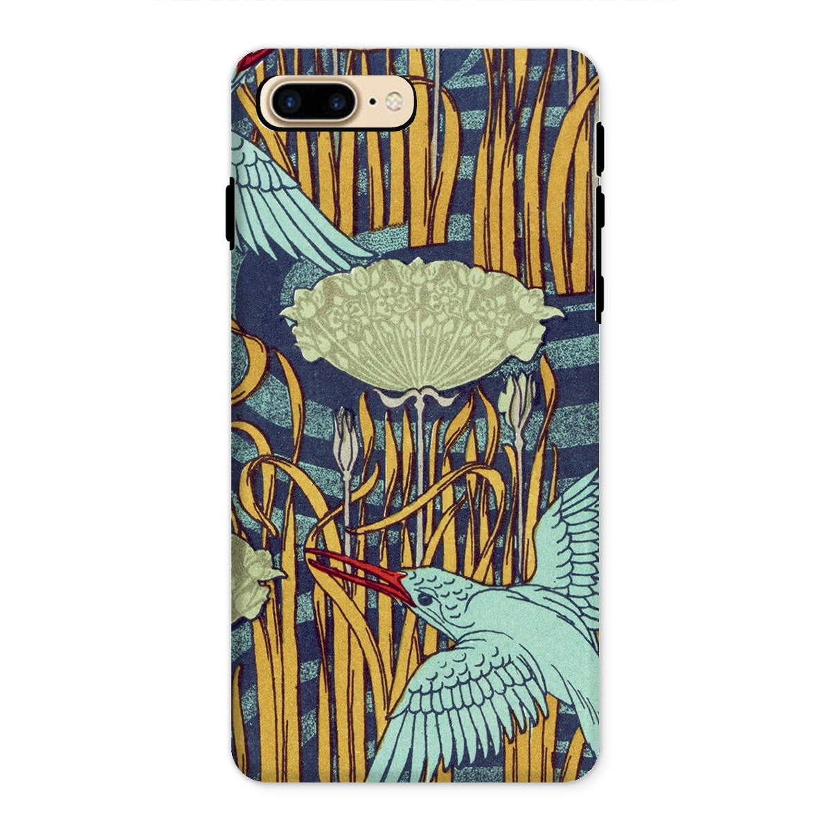 Martins Pêcheurs Maurice Pillard Verneuil Iphone Case, 8 Plus / Matte, Decorative Phone Case Art Nouveau Inspired Design Birds Flowers