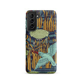 Martins-peecheurs - Maurice Pillard Verneuil Samsung Case, Galaxy S21 / Matte, Blue Gold Art Nouveau Bird Lily Pad Phone