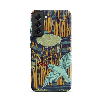 Martins-peecheurs - Maurice Pillard Verneuil Samsung Case, Galaxy S22 Plus / Matte, Phone Case Art Nouveau-style Pattern Light Blue Bird