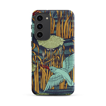 Martins-peecheurs - Maurice Pillard Verneuil Samsung Case, Galaxy S23 Plus / Matte, Smartphone Case Nature-inspired Design Bird Reeds Water