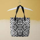 Masala Thai - Black and White Mosaic Shopping Tote Handles Bags