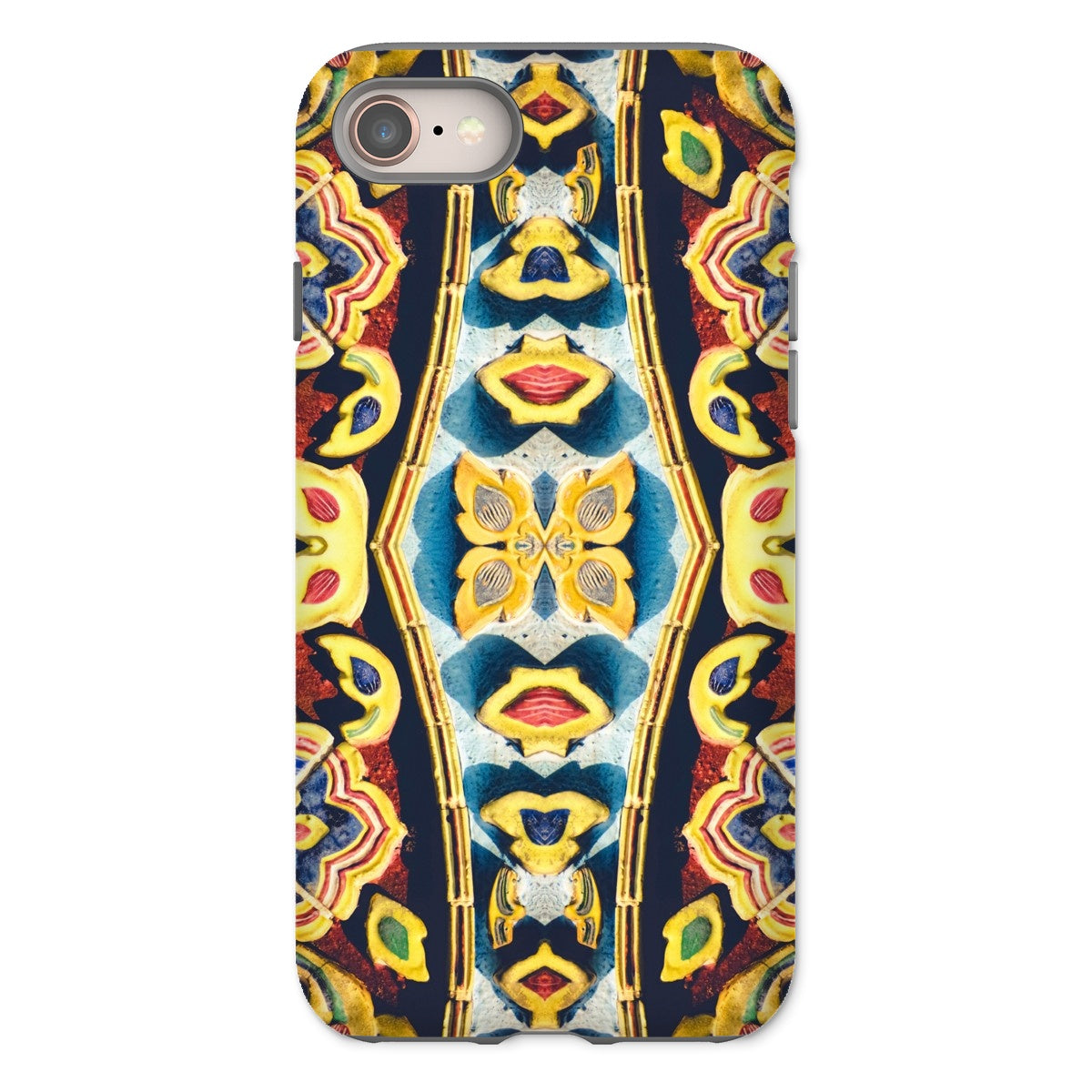 Masala Thai Mosaic Pattern Art Iphone Case, 8 / Matte, Colorful Abstract Patterned Phone Case Symmetrical Designs Lips