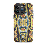Masala Thai - Mosaic Pattern Art Phone Case Iphone 15 Pro Max / Matte Patterned Smartphone Case Saffron-hued Fever Dream, Stoic Monk Crack,