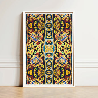 Framed Artwork Vibrant Symmetrical Pattern Intricate Floral Geometric Thailand’s Psychedelic Temple, Thai Aesthetic, Design Ecstasy